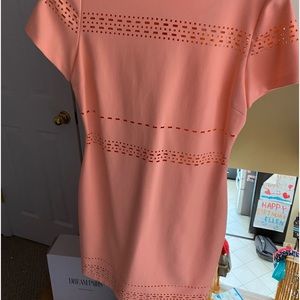 Fabulous Lined body con mini dress with cut-outs. Back zip, cap sleeves. So cute